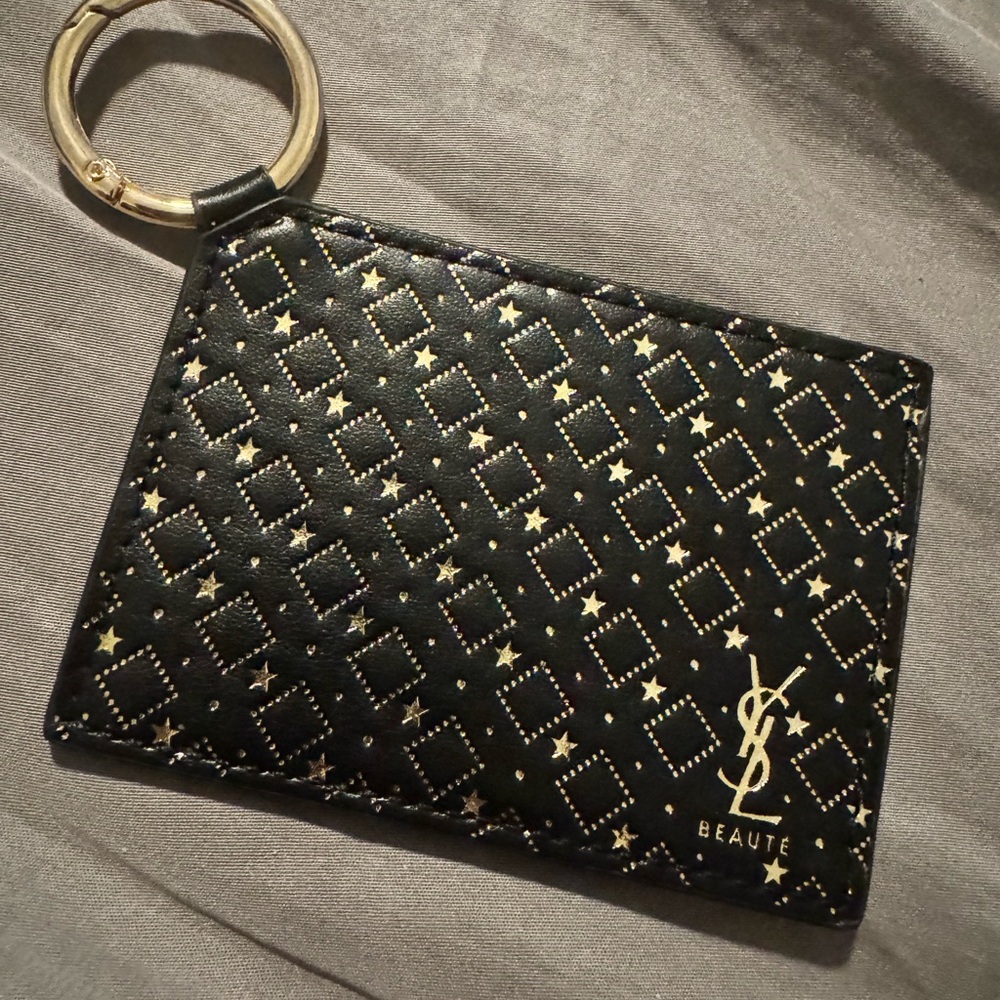 YSL GWP Black and Gold Mirror Keychain